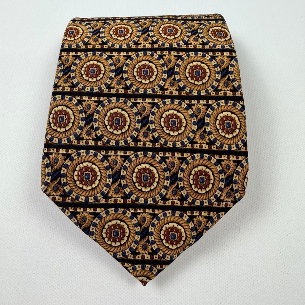 The Metropolitan Museum of Art Tie Mens OS Vintage 90's Gold Navy Silk Medallion